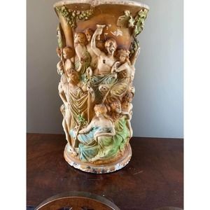 RARE Greek Goddess antique chalk container